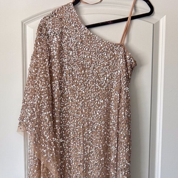 Adrianna Papell Dresses & Skirts - Adrianna Papell Champagne Gold Beige Cream Formal Gown Size 2